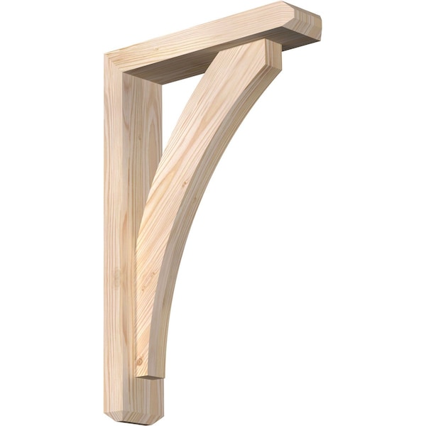 Ekena Millwork Thorton Craftsman Smooth Bracket w/ Offset Brace, Douglas Fir, 3 1/2"W x 14"D x 22"H BKT0402X14X22THR04SDF - main